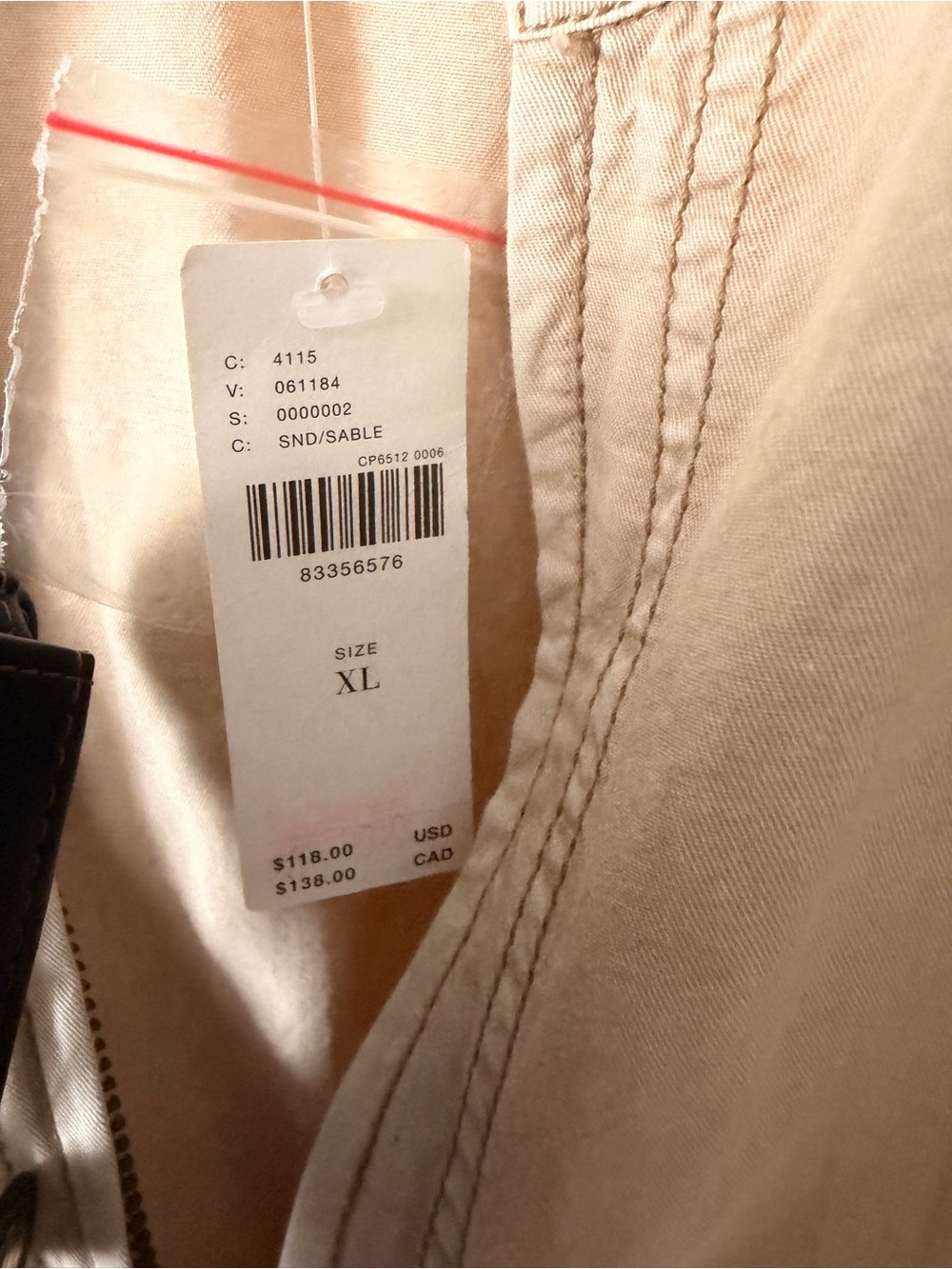 Light Tan Women's Utility Zip Jacket - Picture 3 of 4